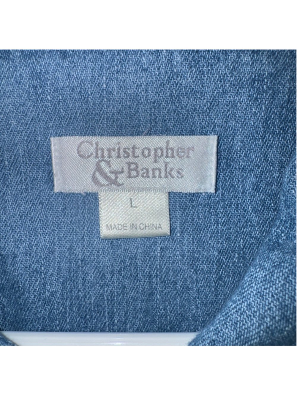 Vintage Christopher & Banks Denim School-Themed Embroidered Vest Sz L Blue Y2K - Picture 3 of 10